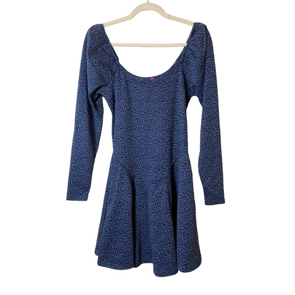 Betsey Johnson Dresses & Skirts - Betsey Johnson Womens Delft Blue Leopard Print Fit and Flare Mini Dress JL408507